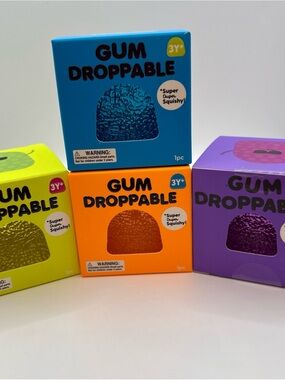 J’adore Gumdrop squishy set of 4 Blue, purple, orange and yellow